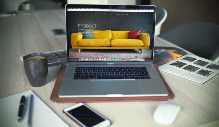 laptop with product image